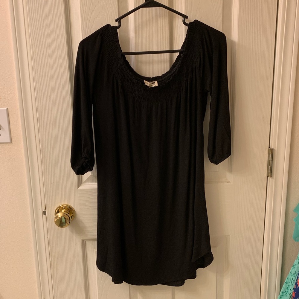 Black off the shoulder top